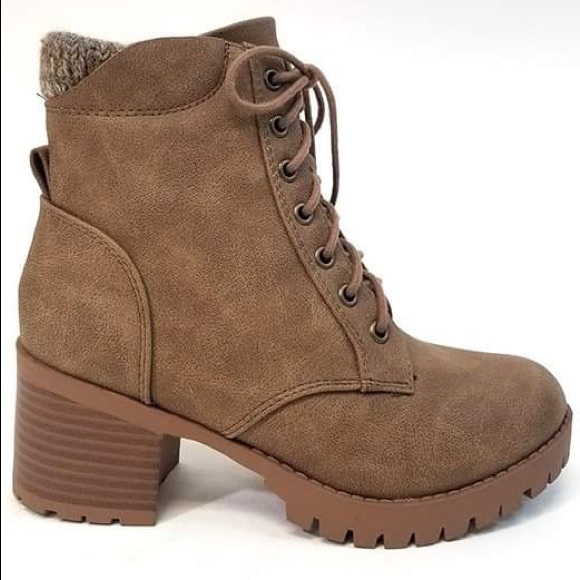 Tan Lace Up Boots - Picture 3 of 7